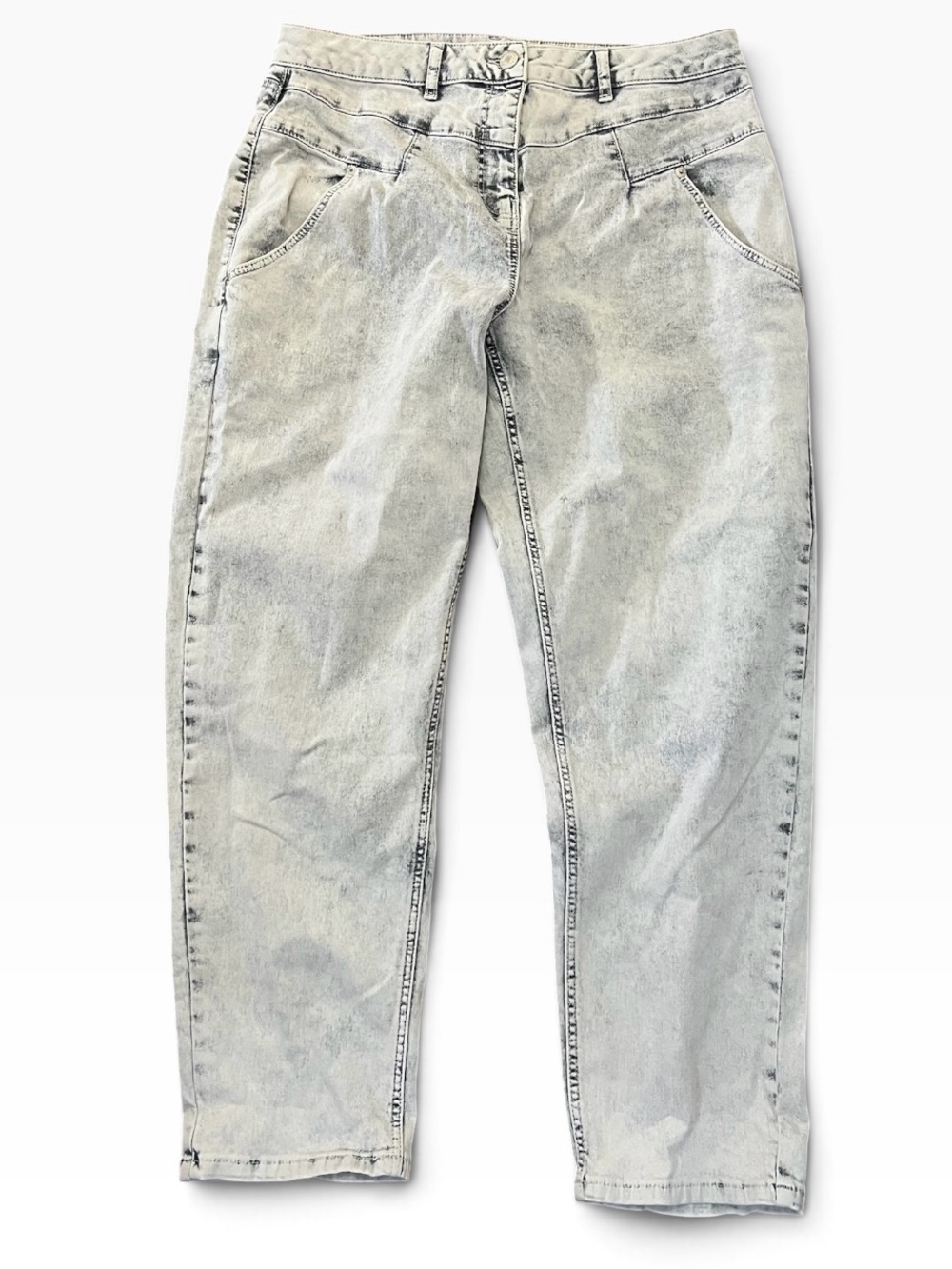 LASCANA Light Blue Acid-Wash High Rise Straight Taper Jeans Size 10